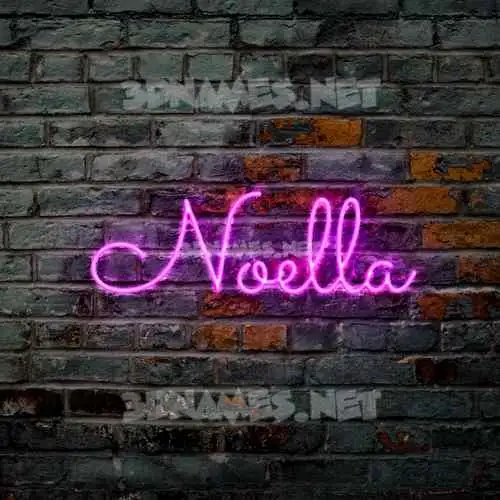 noella in Pink Neon style - 3D name wallpaper