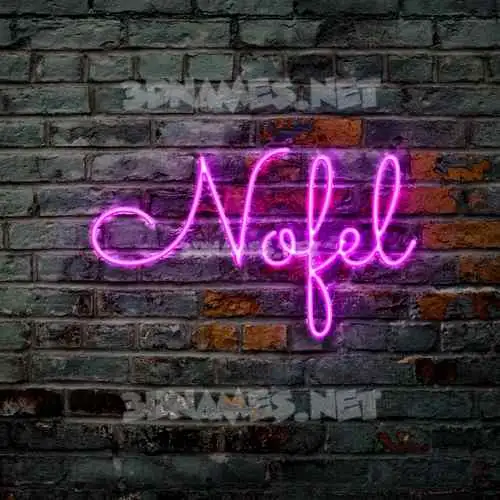 nofel in Pink Neon style - 3D name wallpaper