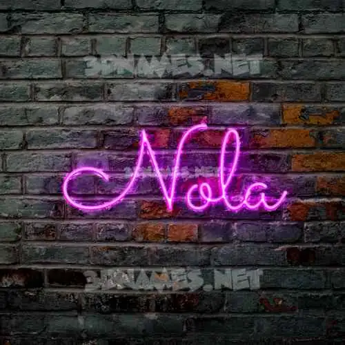 nola in Pink Neon style - 3D name wallpaper