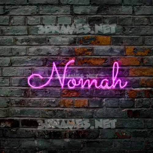 nomah in Pink Neon style - 3D name wallpaper