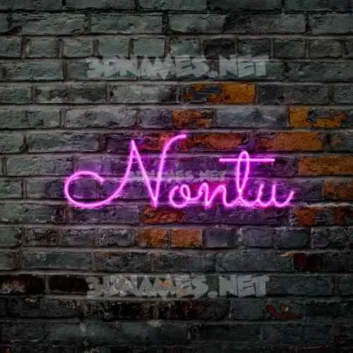 nontu in Pink Neon style - 3D name wallpaper