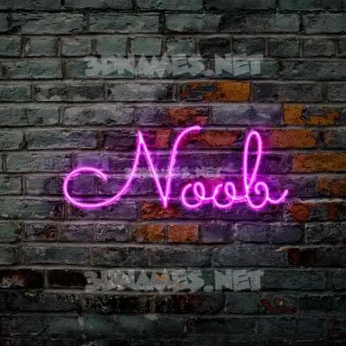 noob in Pink Neon style - 3D name wallpaper noob in Pink Neon style - 3D name wallpaper
