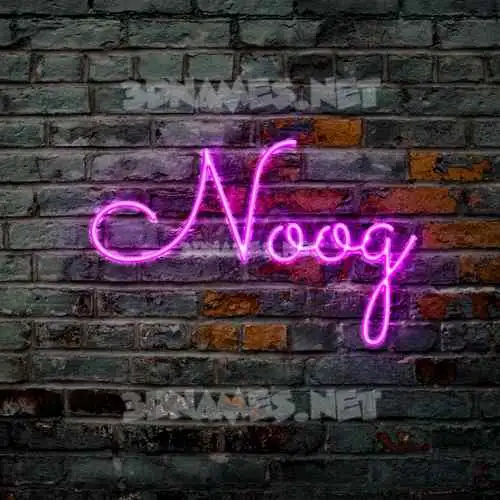 noog in Pink Neon style - 3D name wallpaper