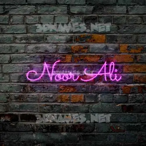noor ali in Pink Neon style - 3D name wallpaper noor ali in Pink Neon style - 3D name wallpaper
