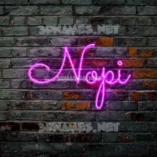 nopi in Pink Neon style - 3D name wallpaper