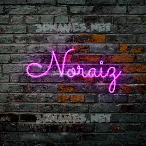 noraiz in Pink Neon style - 3D name wallpaper