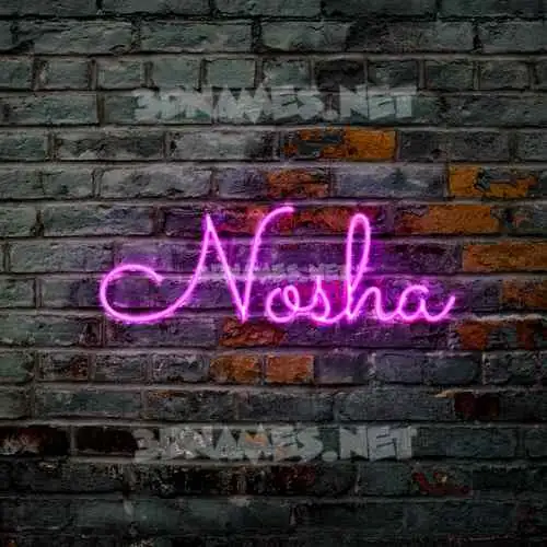 nosha in Pink Neon style - 3D name wallpaper