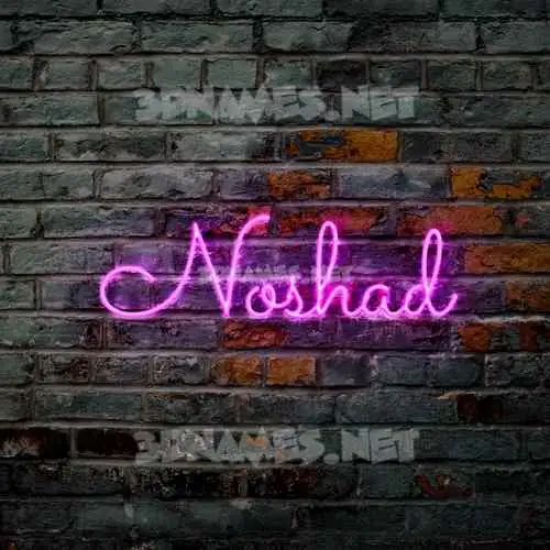 noshad in Pink Neon style - 3D name wallpaper