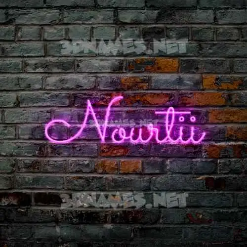 nourtii in Pink Neon style - 3D name wallpaper