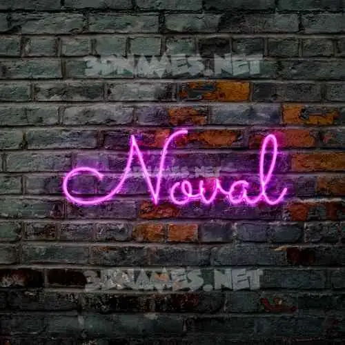 noval in Pink Neon style - 3D name wallpaper