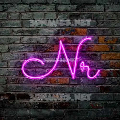 nr in Pink Neon style - 3D name wallpaper