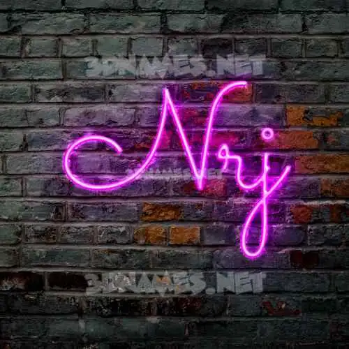 nrj in Pink Neon style - 3D name wallpaper