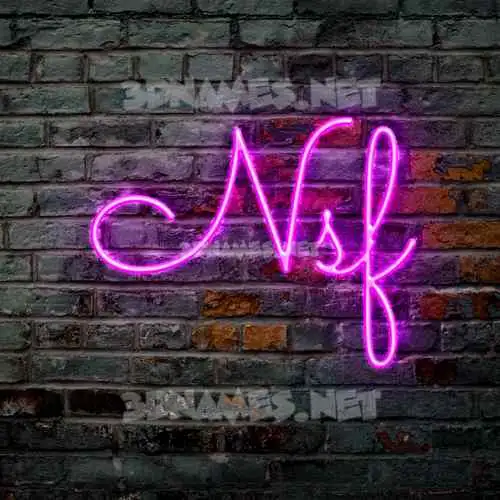 nsf in Pink Neon style - 3D name wallpaper