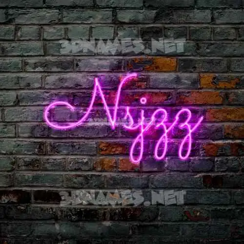 nsjzz in Pink Neon style - 3D name wallpaper