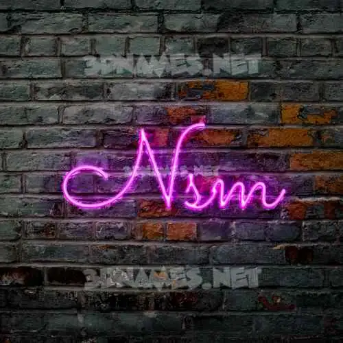 nsm in Pink Neon style - 3D name wallpaper