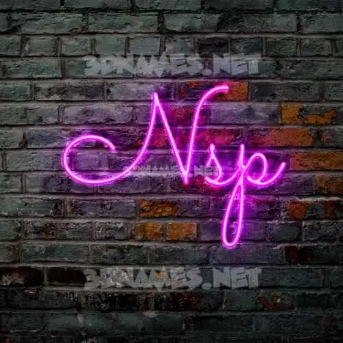 nsp in Pink Neon style - 3D name wallpaper