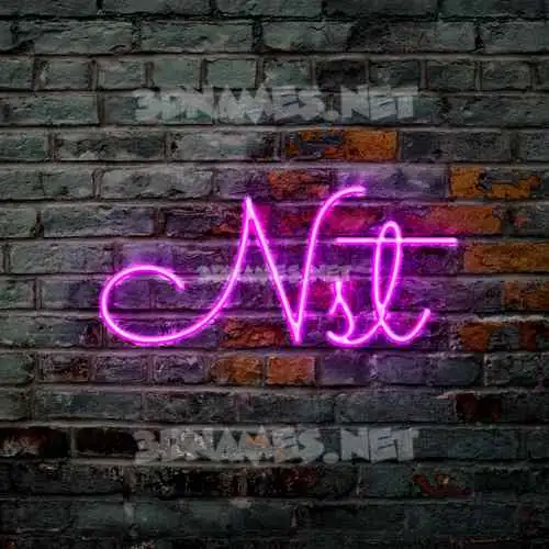 nst in Pink Neon style - 3D name wallpaper