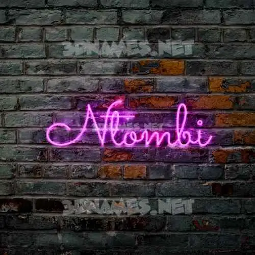 ntombi in Pink Neon style - 3D name wallpaper