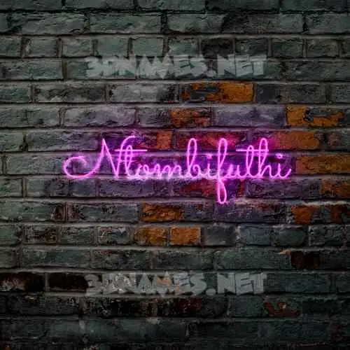 ntombifuthi in Pink Neon style - 3D name wallpaper