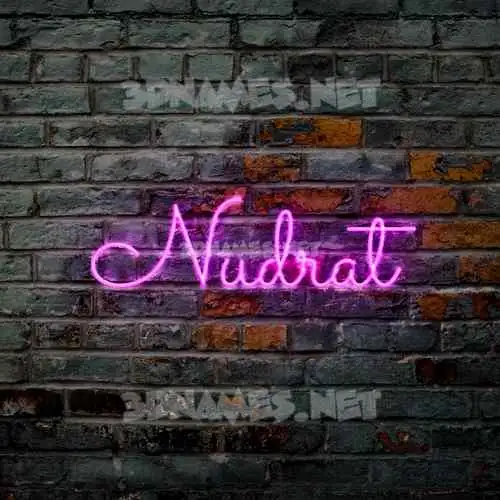 nudrat in Pink Neon style - 3D name wallpaper