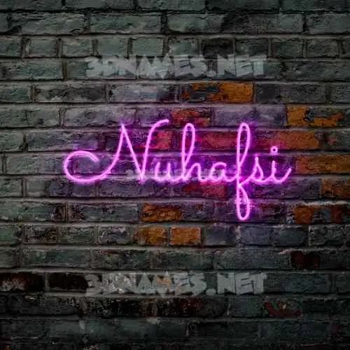 nuhafsi in Pink Neon style - 3D name wallpaper