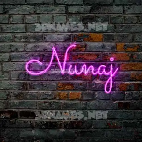 nunaj in Pink Neon style - 3D name wallpaper