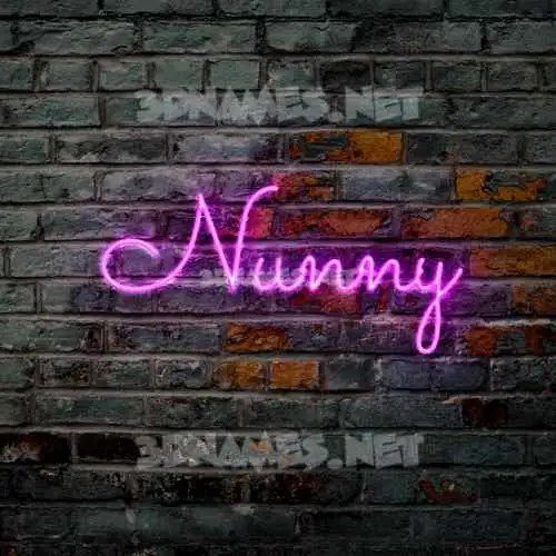 nunny in Pink Neon style - 3D name wallpaper
