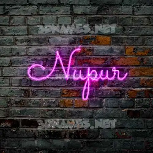 nupur in Pink Neon style - 3D name wallpaper