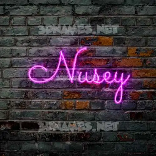 nusey in Pink Neon style - 3D name wallpaper