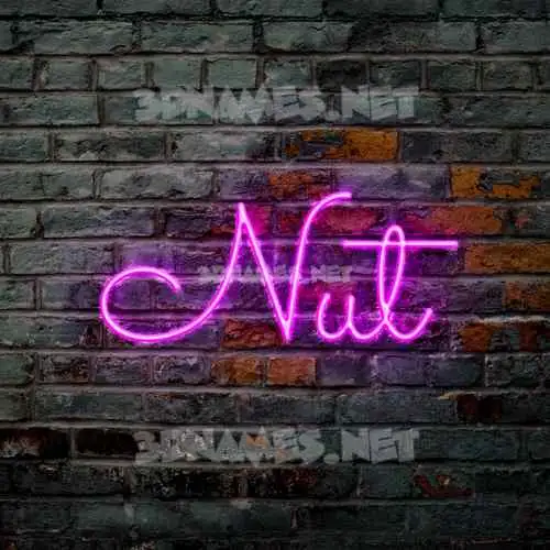 nut in Pink Neon style - 3D name wallpaper