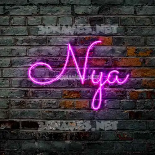 nya in Pink Neon style - 3D name wallpaper