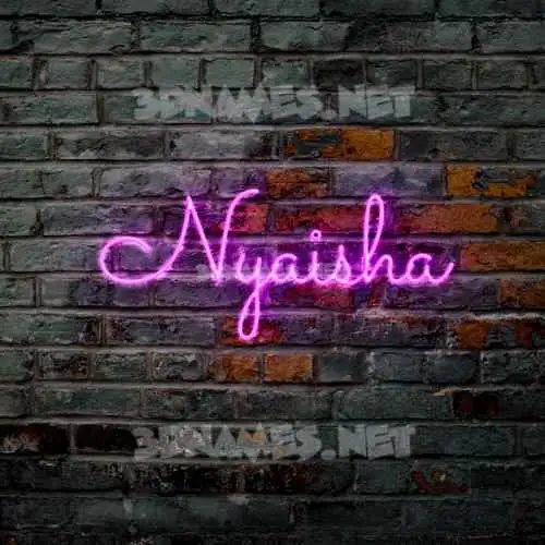 nyaisha in Pink Neon style - 3D name wallpaper