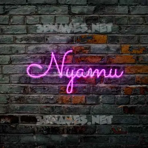 nyamu in Pink Neon style - 3D name wallpaper
