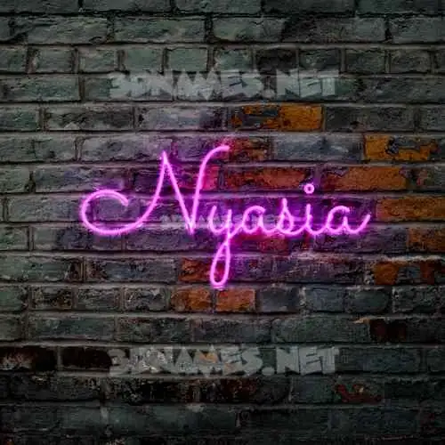 nyasia in Pink Neon style - 3D name wallpaper