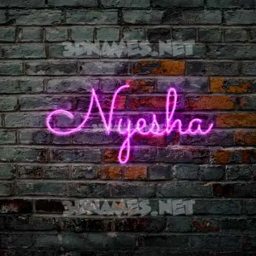 nyesha in Pink Neon style - 3D name wallpaper