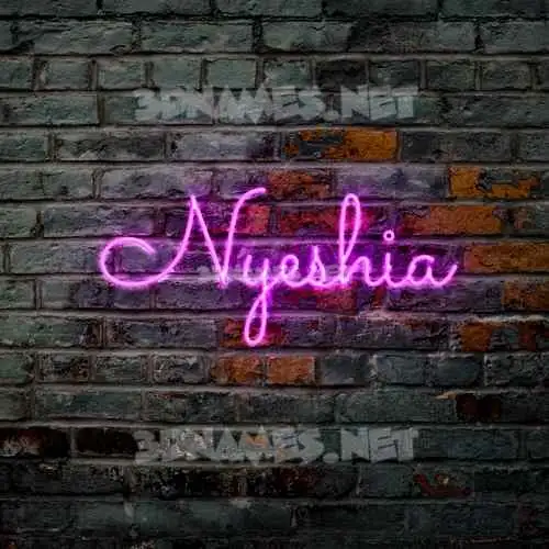 nyeshia in Pink Neon style - 3D name wallpaper