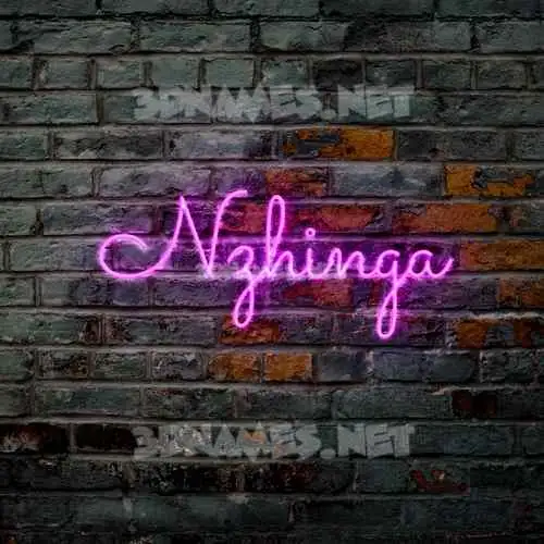 nzhinga in Pink Neon style - 3D name wallpaper