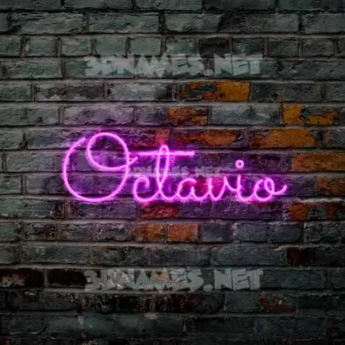 octavio in Pink Neon style - 3D name wallpaper