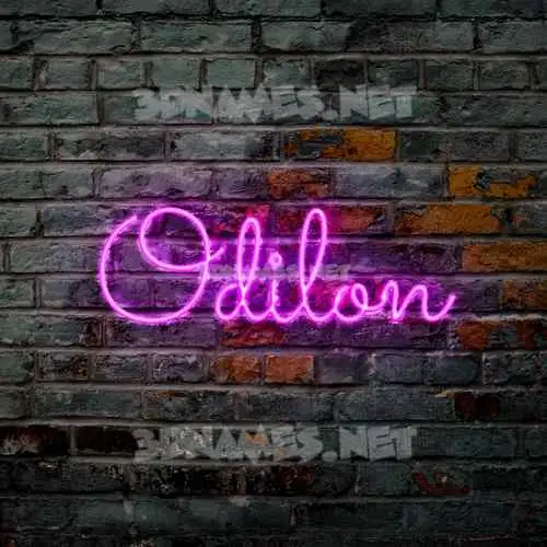 odilon in Pink Neon style - 3D name wallpaper