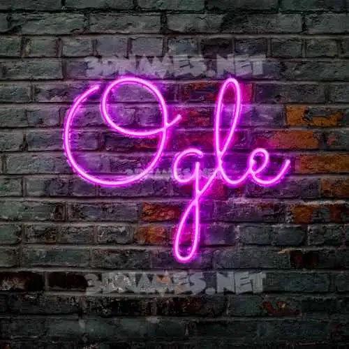 ogle in Pink Neon style - 3D name wallpaper