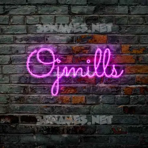 ojmills in Pink Neon style - 3D name wallpaper