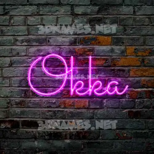 okka in Pink Neon style - 3D name wallpaper okka in Pink Neon style - 3D name wallpaper