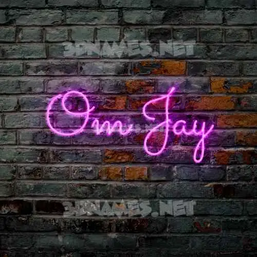 om jay in Pink Neon style - 3D name wallpaper