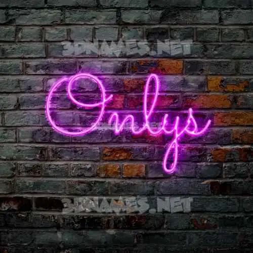 onlys in Pink Neon style - 3D name wallpaper