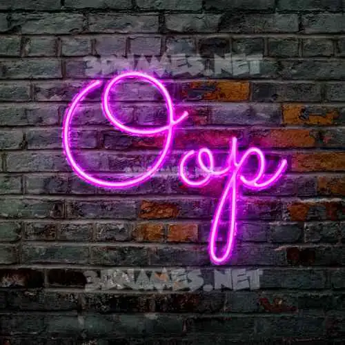 oop in Pink Neon style - 3D name wallpaper