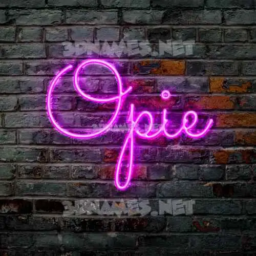 opie in Pink Neon style - 3D name wallpaper