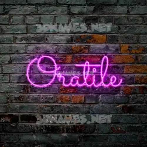 oratile in Pink Neon style - 3D name wallpaper
