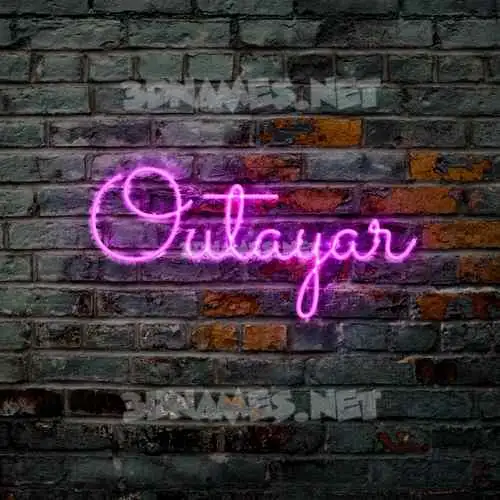outayar in Pink Neon style - 3D name wallpaper