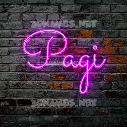 pagi in Pink Neon style - 3D name wallpaper