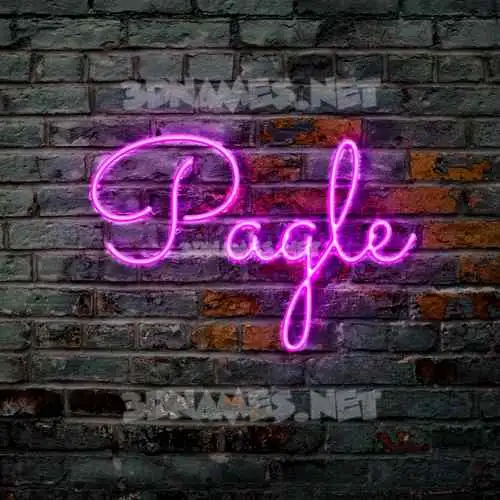 pagle in Pink Neon style - 3D name wallpaper